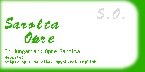 sarolta opre business card